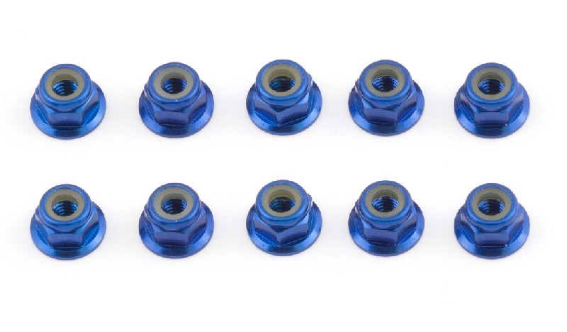 Team Associated FT 4mm Locknut (Blue) (10)