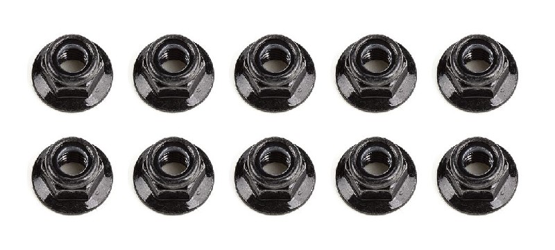 Team Associated M5 Locknuts, flanged, black