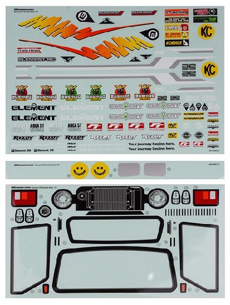 Element RC Bushido+ Body Decal Sheets