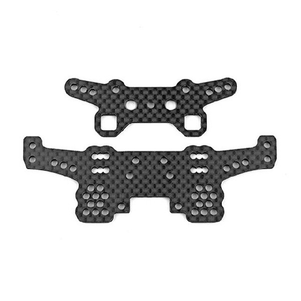 Team Associated DC10 Shock Towers, front and rear, carbon fiber