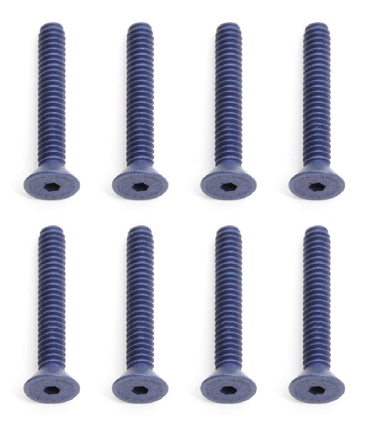 Team Associated FT Screws, 4-40 x 3/4 in FHCS, blue aluminum