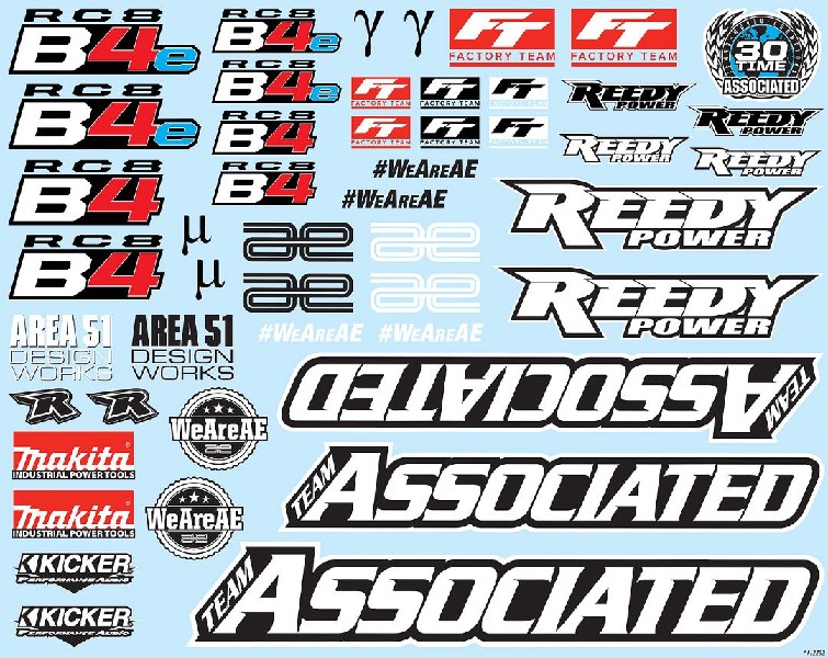 Team Associated RC8B4 Decal Sheet