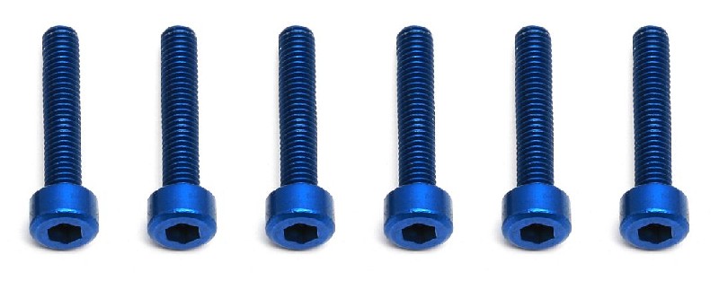 Team Associated FT Screws, 3x16 mm SHCS, blue aluminum
