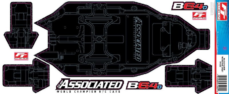 Team Associated RC10B6.4D FT Chassis Protective Sheet, printed