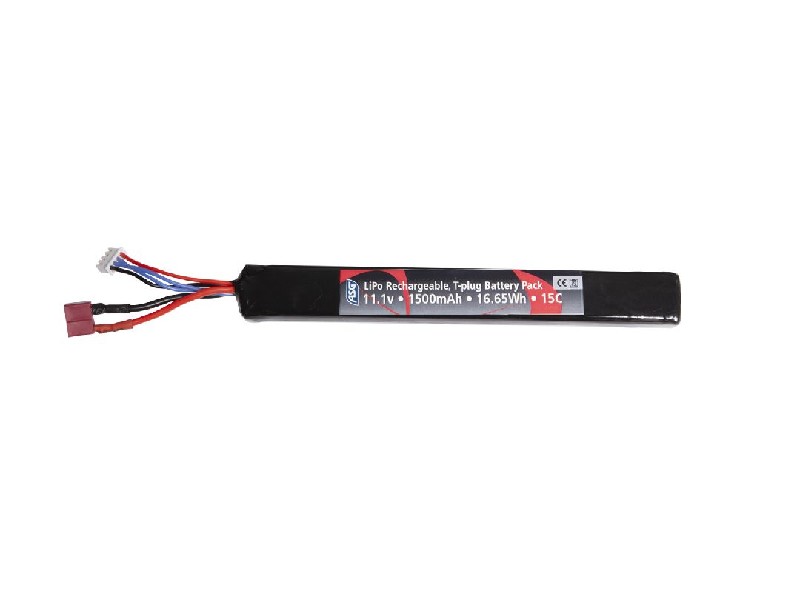 ASG Battery, 11,1V, 1500 mAh, 16,65 Wh, 15 C, LiPo, T-Plug