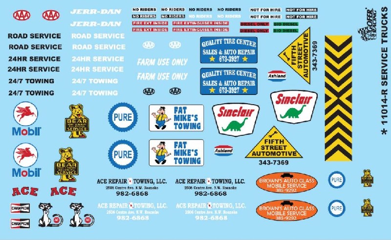 Gofer Racing Revised Service Trucks Decal Sheet 1/24