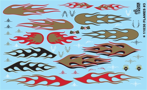 Gofer Racing Gold Flames Model Car Decal Sheet 1/24