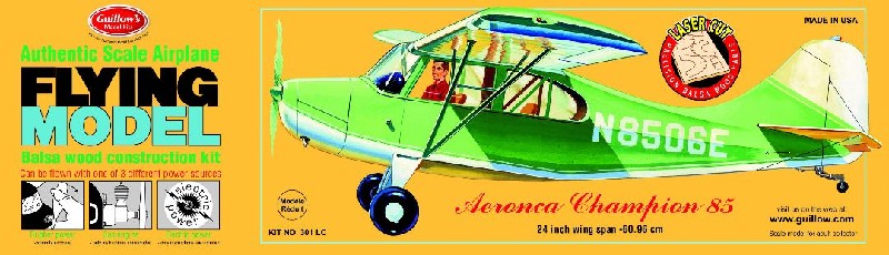 Guillow's 1/18 Aeronca Champion Laser Cut Model Kit (1)