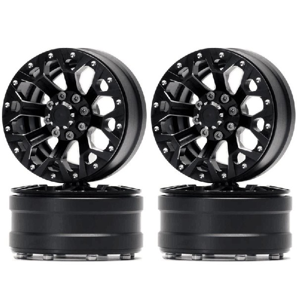 Hobby Details 1.9" Aluminum Wheels - Y Style (4) (Black)