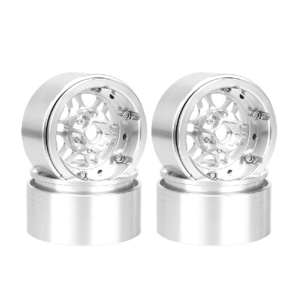 Hobby Details 1.9", 10mm offset, Alum Beadlock Rim-Silver(4)