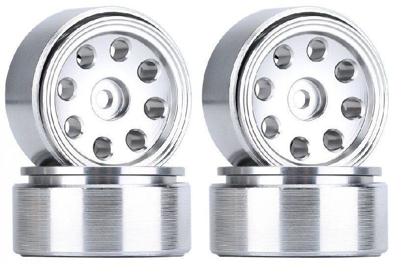 Hobby Details 1.0" Aluminum Eight-holes Beadlock Wheels (Clear)