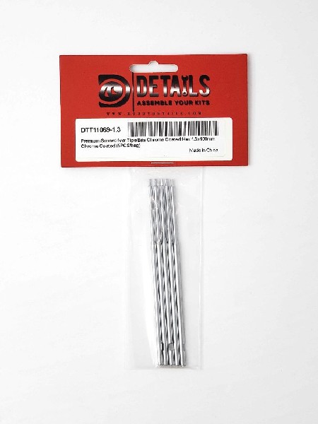 Hobby Details Premium Hex Tips - Chrome Coated - 1.3mm (5)
