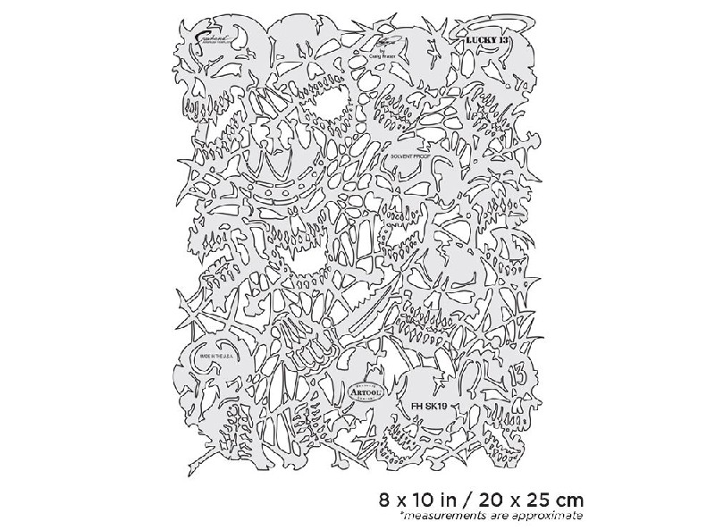 Iwata Artool Return of Skullmaster Lucky 13 FH Airbrush Template