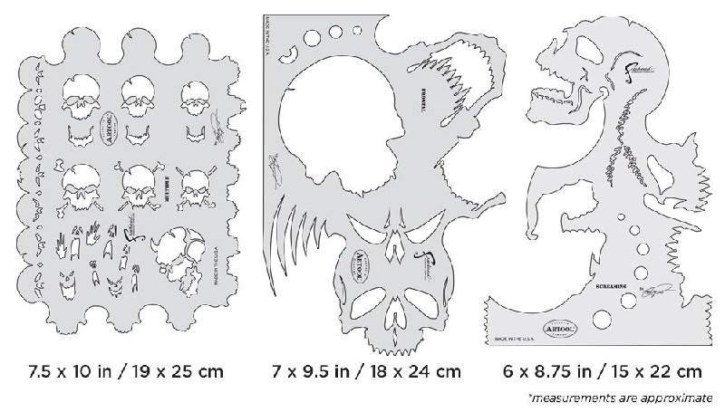 Iwata Artool Skullmaster Set Freehand Airbrush Template