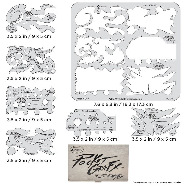 Iwata Artool PocketGraFX Freehand Airbrush Template Set