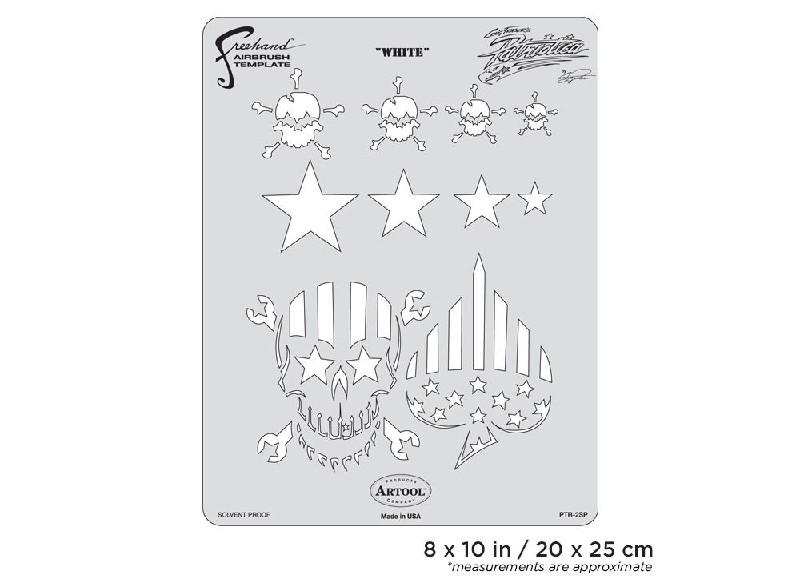 Iwata Artool Patriotica White Freehand Airbrush Template