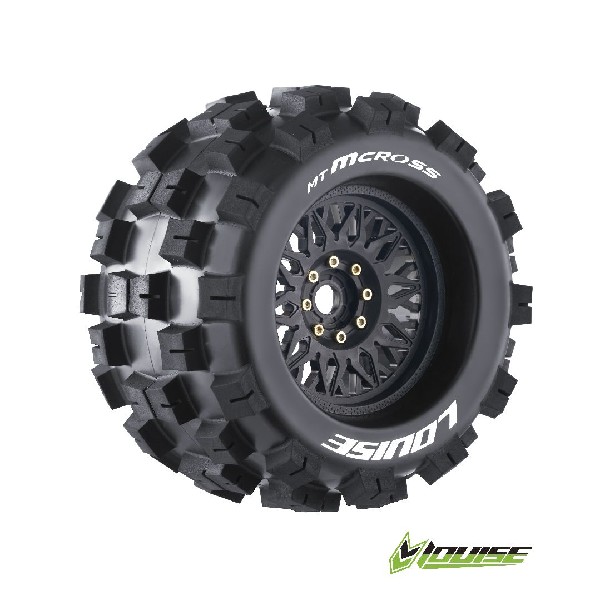 Louise R/C MT-Mcross 3.8" Removable Hex Black Whls 6.9" OD(2)