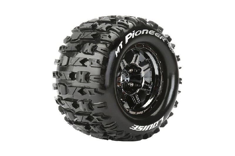 Louise R/C MT-Pioneer 3.8"-1/2" Offset, Blk/Chrm Whl 6.7" OD (2)