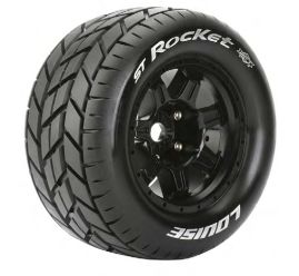 Louise R/C MT-Rocket 3.8"-1/2" Offset, Black Whls 6.2" OD (2)
