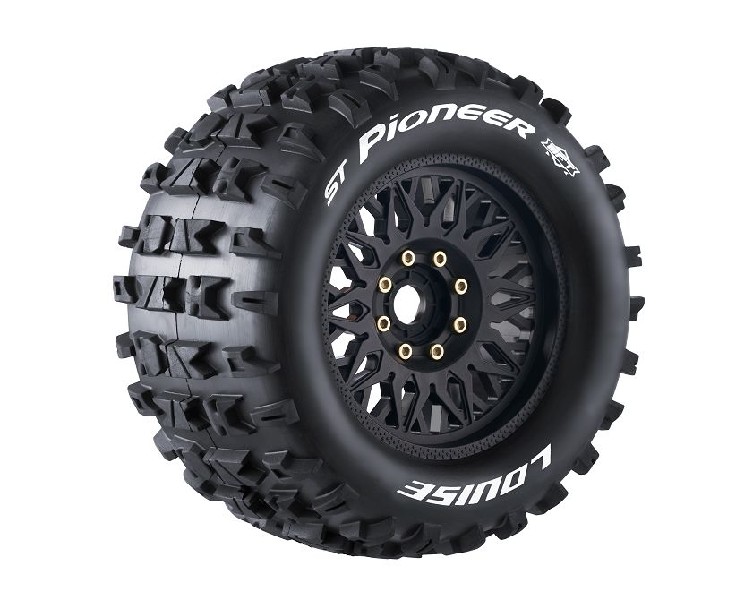 Louise R/C ST-Pioneer 3.8"-1/2" Offset, Blk/Chrm Whl 6.4" OD (2)