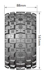 Louise R/C ST-Mcross 3.8"-1/2" Offset, Blk/Chrm Whls 6.4" OD (2)