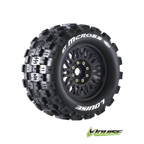 Louise R/C ST-Mcross 3.8" Removable Hex Black Whls 6.3" OD(2)