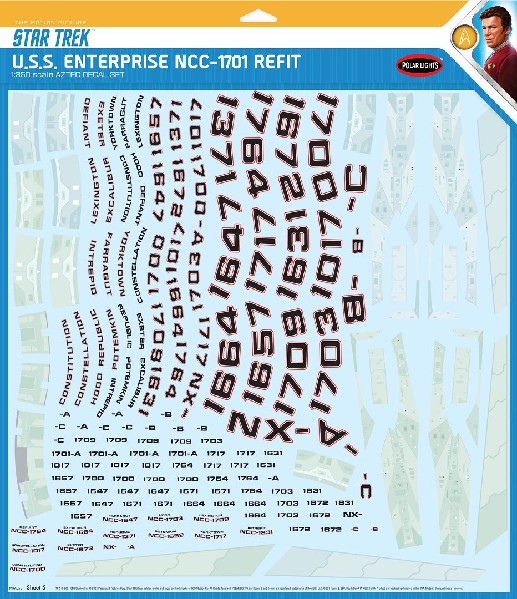 MKA 1/350 Star Trek U.S.S. Enterprise Refit Aztec Decals