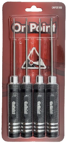 On Point Hex Screwdrivers (4) Size: 1.5/2.0/2.5/3.0mm - Black