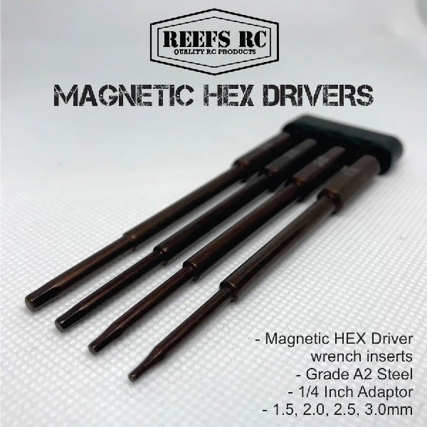 Reefs Magnetic Hex Drivers (1.5, 2.0, 2.5, 3.0mm) (4pc)