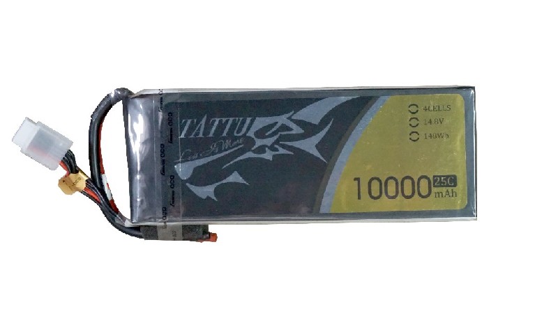 Tattu 10000mAh 4S1P 14.8V 25C LiPo No Plug Soft Case