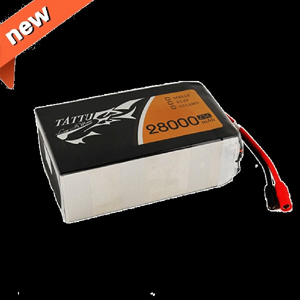 Tattu 28000mAh 6S1P 22.2V 25C LiPo AS150 Plug Soft Case