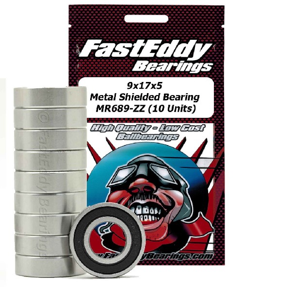 Fast Eddy 9x17x5 Metal Shielded Bearing MR689-ZZ (10 Units)