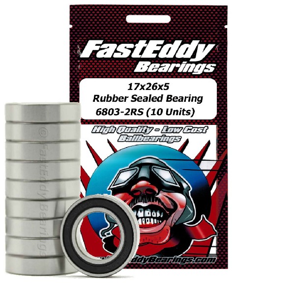 Fast Eddy 17x26x5 Rubber Sealed Bearings 6803-2RS (10)