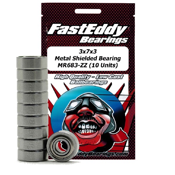 Fast Eddy Tamiya 730 Metal Shielded Replcmnt Bearing 3X7X3 (10)