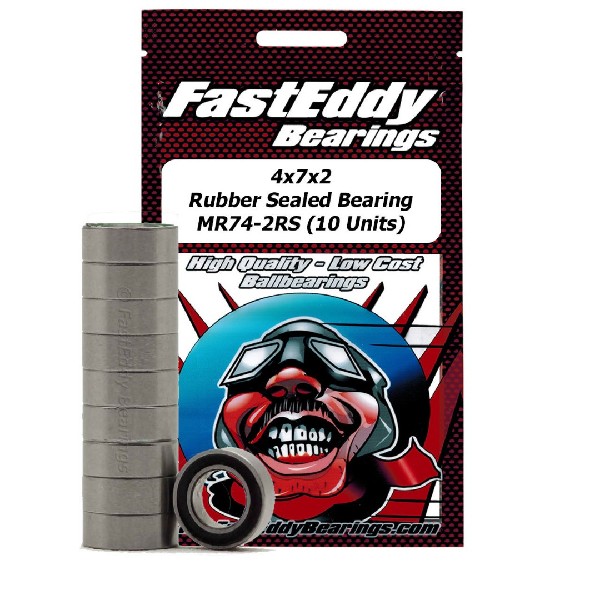 Fast Eddy 4x7x2.5 Rubber Sealed Bearings MR74-2RS (10)
