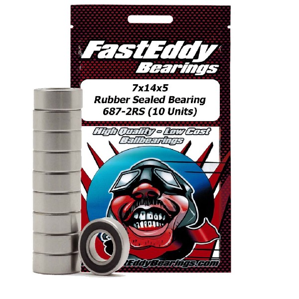 Fast Eddy 7x14x5mm Rubber Seal Bearing (10)