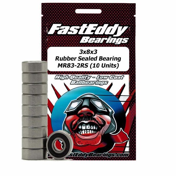 Fast Eddy 3x8x3 Rubber Sealed Bearing MR83-2RS (10)