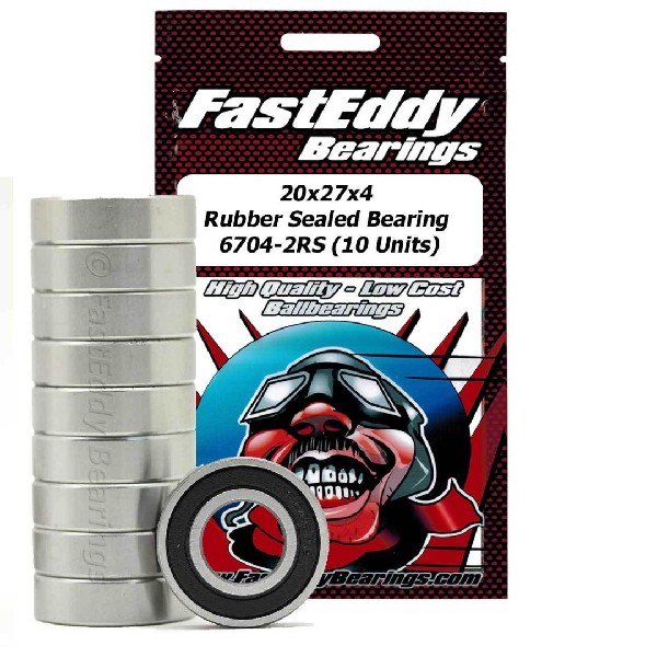Fast Eddy 20x27x4 Rubber Sealed Bearings 6704-2RS (10)
