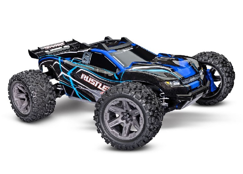 Traxxas 1/10 Rustler BL-2S 4x4 RTR - Blue w/ Charger & Battery