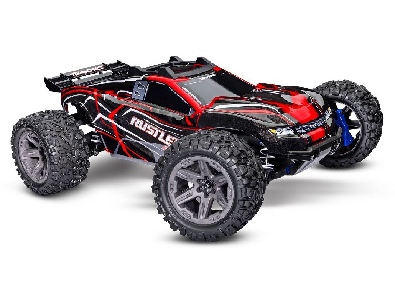 Traxxas 1/10 Rustler BL-2S 4x4 RTR - Red w/ Charger & Battery