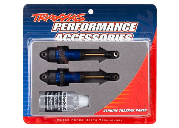 Traxxas Shocks, GTR long blue-anodized fully assembled (2)