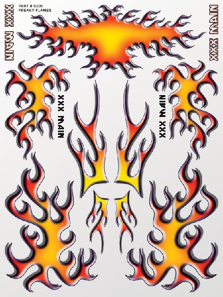 XXX Main Racing Freaky Flames Sticker Sheet